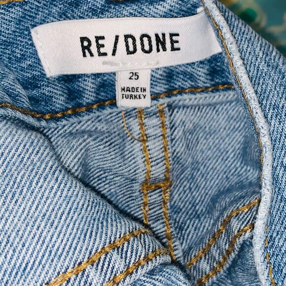 Re/Done Distressed Jeans Size 25 US 90s High Rise Loose in Worn Blue - Picture 6 of 11